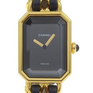 CHANEL Premiere L Watches H0001 blackDial Plated Gold/leather Quartz